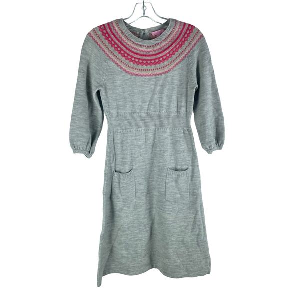 Lilly Pulitzer Wool Angora Fair Isle Sweater Dress Gray Size S - Picture 1 of 6